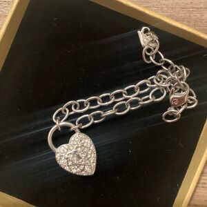 Swarovski Heart/Lock Pendant Bracelet